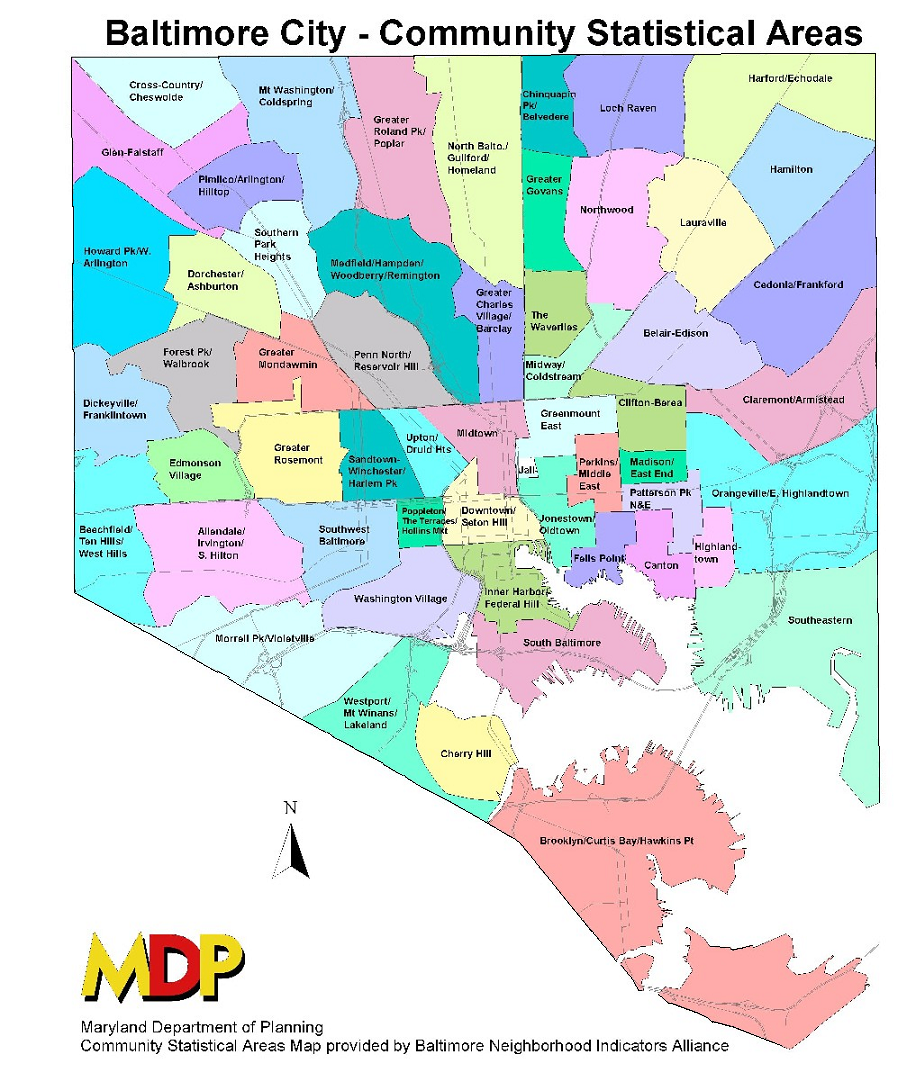 Baltimore Maryland & Washington DC Area Wall Map » Shop City