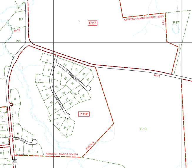 Sample area of a tax map