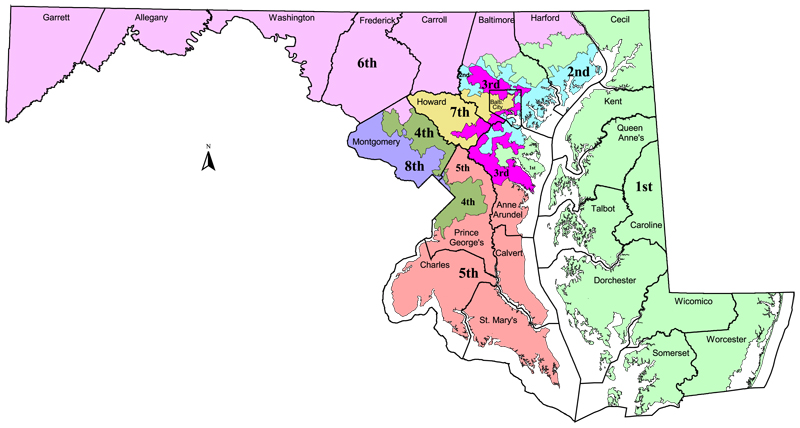 Maryland 5th District Map 2002 Congressional And Legislative Districts