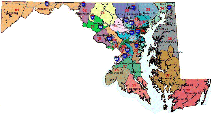 image of 2002 Maryland Senate District map