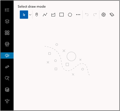 The expanded draw tool featuring several draw mode options.