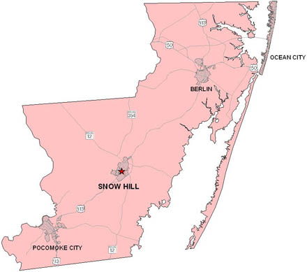Worcester County Map