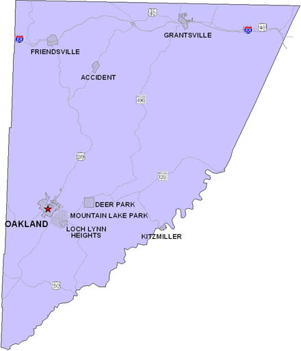 Garrett County map